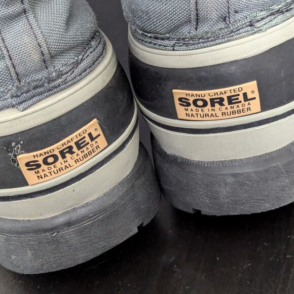 Vintage Sorel Glacier Tall Snow Boots Gray Canvas Mens 9 Made in Canada Manitoba - Picture 6 of 9